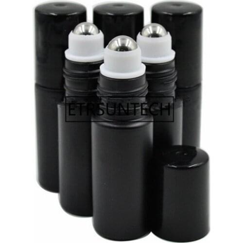 5ml 10ml frosted Thick Glass Perfume Roll on Bottle with Stainless Steel Ball Essential Oil Bottle F1672