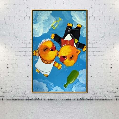 Artcozy Oil Canvas Painting For Home Decoration Kiss Vasya Lozhkin Wall Art