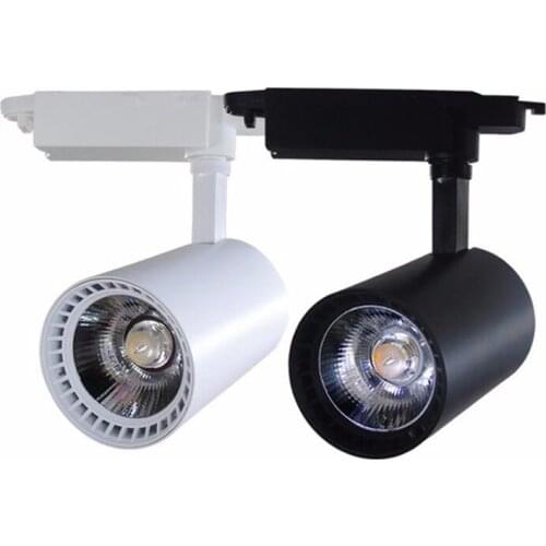 Free Shippping COB 30W LED Track light AC110-240V Track Lighting Retail Spot Wall Lamp Rail Spotlights White/Black Color