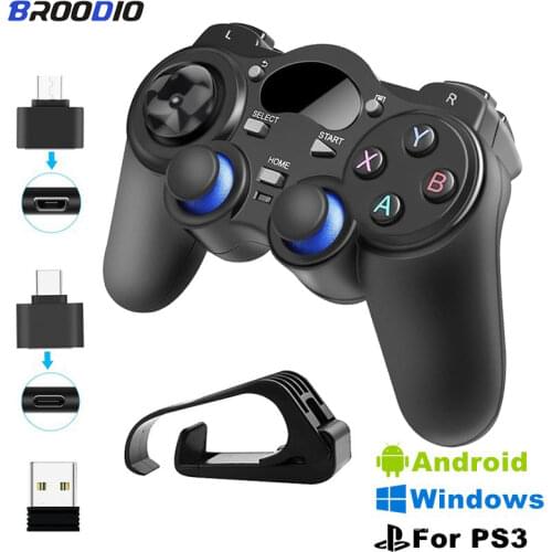 Wireless Gamepad Joystick 2.4G Game Console With Micro USB OTG Converter Adapter For PS3/Smart Phone For Tablet PC Smart TV Box