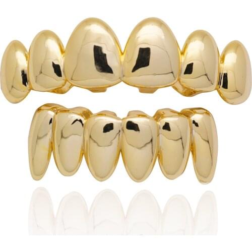 Men Women Body Jewelry grillz teeth Hip Hop Top Bottom Teeth Grillz Gold Silver Color False Teeth Irregularity Dental Grills Set