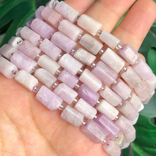 7x10mm Natural Purple Kunzite Spodumene Stone Faceted Cylinder Loose Beads For Making Jewelry DIY Bracelet Necklace Accessories
