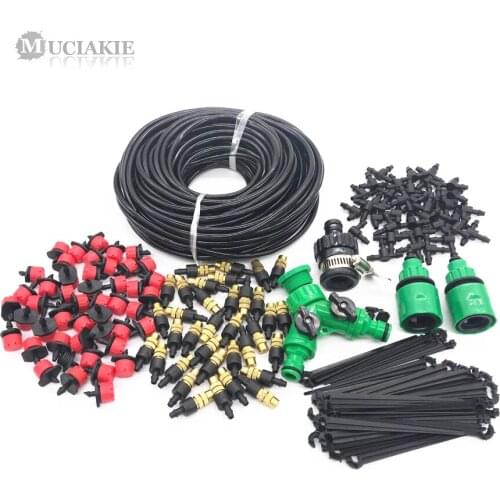 MUCIAKIE 1 Set Garden DIY Automatic Watering Micro Drip Misting Irrigation System Watering Kits with Adjustable Dripper Spray