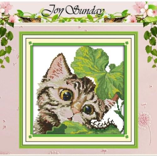 A curious cat Patterns Counted Cross Stitch 11CT 14CT Cross Stitch Set Wholesale Animals Cross-stitch Kit Embroidery Needlework