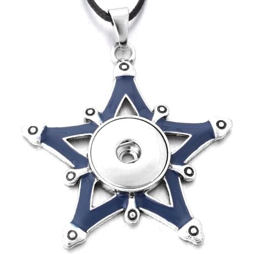 New Christmas Snap Button Necklace with Chain Beads Crystal Flower Snap Pendant Necklace fit Metal 18mm 20mm Snap Button Jewelry