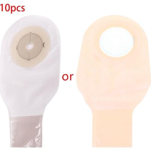 10Pcs Adults Disposable Colostomy Bags Ostomy Supplies Drainable Pouch for Ileostomy Stoma Care Open Closed End Cut-to-Fit