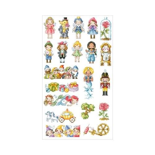Self-matching parts,Fairy tale supporting role, refrigerator magnet counted Cross Stitch embroidery needlework Sets home decor