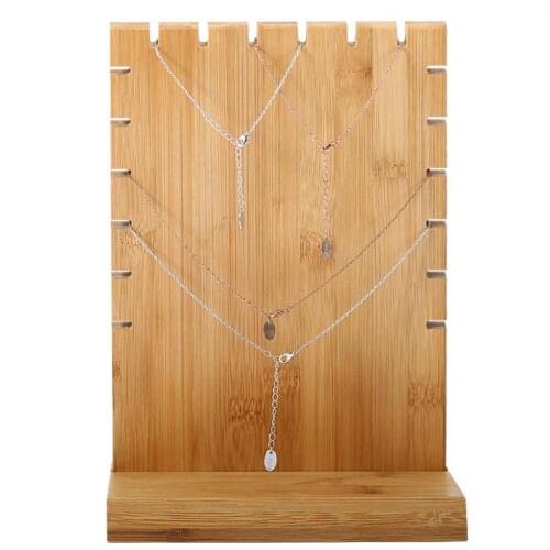 Black/White/Beige Vertical Wooden Board Necklace Display Jewelry Stand