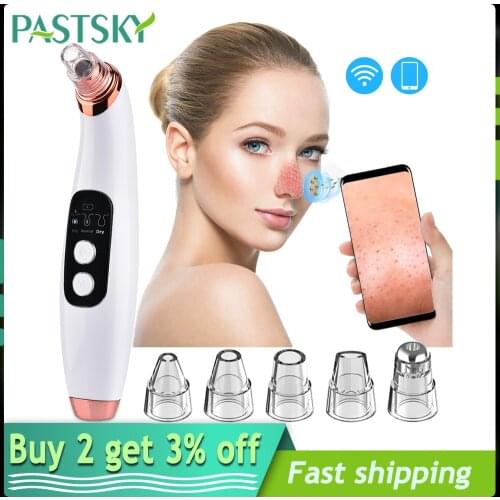 Vacuum Suction Blackhead Remover WiFi Wireless Camera Monitor Facial Pore Cleaner Spot Acne Pimple Extractor Face Skin Care Tool