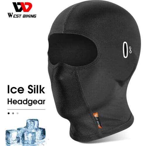WEST BIKING Bike Summer Headwear Cycling Outdoor Sport Breathable Balaclava With Glasses Hole Bicycle Ice Silk Headband Mask