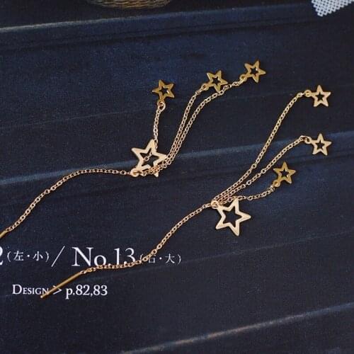 Stainless Steel Earring Fashion Star Tassel Earring Line 18 K Gold Plated Woman 316 L Titanium Steel Drop Earring Hypoallergenic