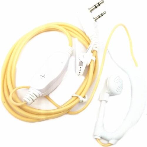 5PCS NEW Yellow Soft Earphone For Kenwood TK3107 TK208 TK308 Baofeng UV82 BF888S UV5R Walkie Talkie