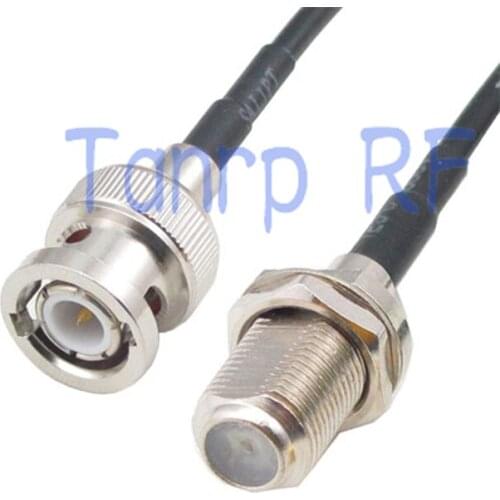 6in BNC male plug to F female jack RF connector adapter 15CM Pigtail coaxial jumper cable RG174 extension cord