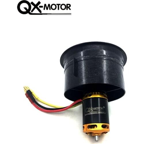 QX-MOTOR DIY RC Drone Accessories Parts 64mm EDF 2822 2400KV Brushless Motor Composite Material Housing 12 Blades Duct Fan