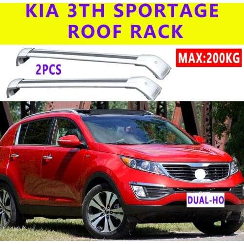 DUAL-HO 2Pcs Roof bars For KIA SPORTAGE (SL) 3TH 2010-2016 Aluminum Alloy Side Bars Cross Rails Roof Rack Luggage Carrier