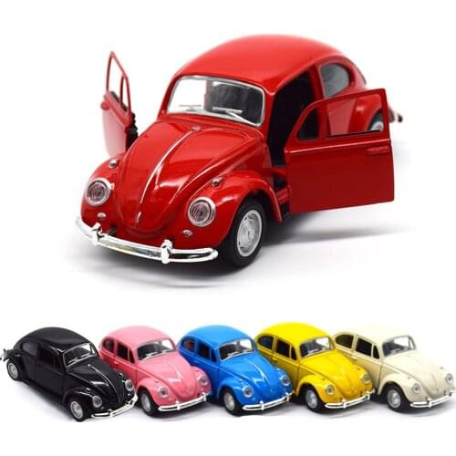 Beetle Classic Alloy Car Models Simulation Pull Back Metal Toys Vehicle Model For Baking Cake Decoration Kids Toy For Gifts