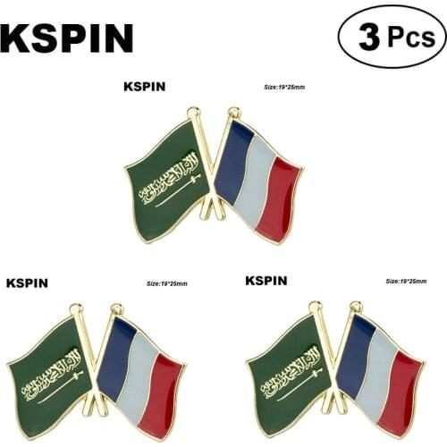 Saudi Arabia & France Frendship Lapel Pin Brooches Pins Flag badge Brooch Badges