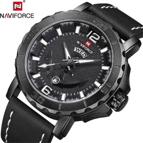 NAVIFORCE Luxury Brand Sport Men Watches Quartz Clock Man Army Military Mens Leather Wrist Watch Relogio Masculino