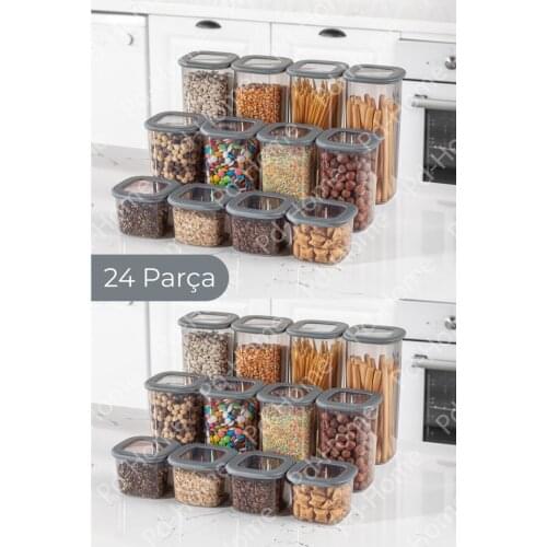 Foly Square Supplies Storage Container 24'lü Set 8x(0,55 LITRE, 1,2 LITRE, 1,75 LITER)