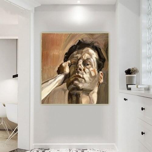 Self-portrait by Lucian Freud Canvas Oil Painting Artwork Aesthetic Decorative Picture Poster Wall Hanging Decor Home Decoration