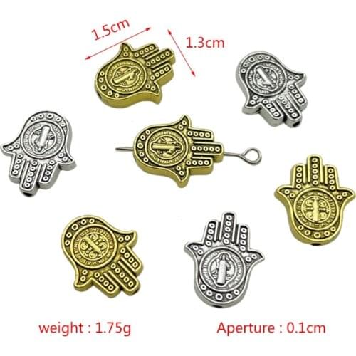 JunKang Alloy 3 holes 3 flowers retro palm beads DIY bracelet necklace jewelry connection gasket making accessories