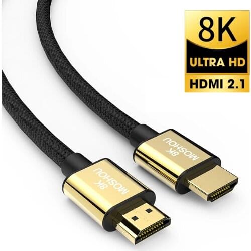 Moshou HDMI 2.0b 2.1 Cables 8K 4K 60Hz 48Gbps ARC High Definition HDR Video Cord for Amplifier TV PS4 PS5 NS Projector