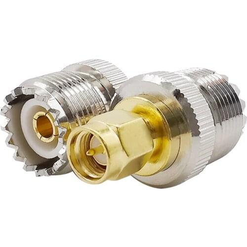 1Pcs SMA to UHF RF Coaxial Adapter SMA Male to UHF SO-239 SO239 Female Antenna Connector SMA Plug to SO239 UHF Jack Converter