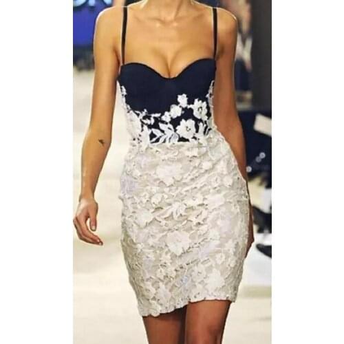 Etro Lace Cocktail Dresses Sheath Corset Party Dress Custom Made Spaghetti Straps Lace Mini Club gowns Backless Formal Wear