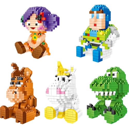 LZ diamond particles building blocks purple-haired yellow-haired girl childrens educational toy ideas toys for children gifts