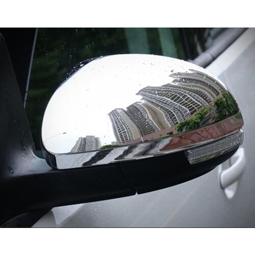 For Tiguan 2009 2010 2011 2012 2013 2014 2015 2016 ABS Chrome Car rearview mirror cover Cover Trim car styling accessories 2pcs