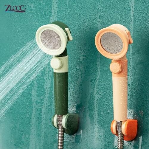 Zloog Bathroom 3 Modes Pressurized Shower Head High Pressure Water Saving Handheld Anion Spa Shower Head Nozzle with Stop Button