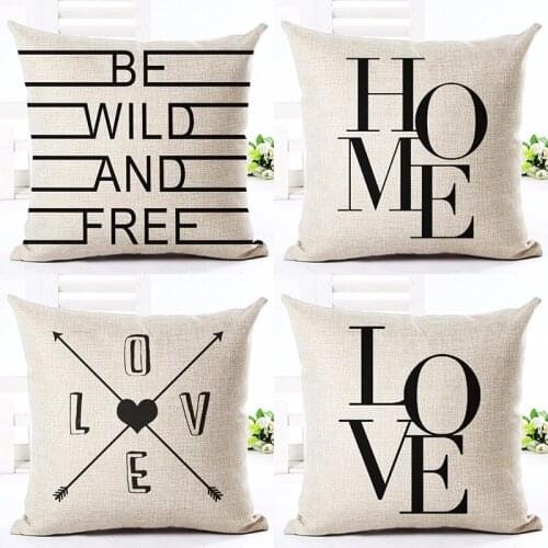 New Design Geometry Throw Cushion Covers Arrow Love BE WILD AND FREE Living Room Decor Funny Wedding Gifts Bedroom Pillow Cases