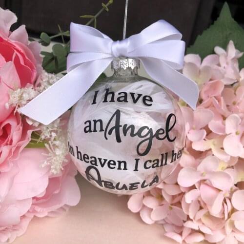 Parents Memorial Ornament Angel in Heaven I call them In Memory Sympathy Gift Remembrance Bauble Remembering Christmas balls dec