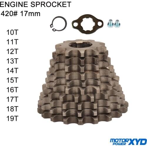 420# 17mm Chain Front Engine Sprocket 10 11 12 13 14 15 16 17 18 19 Teeth For Monkey Dirt Pit Bike ATV Quad Buggy Motorcycle