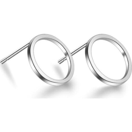 Hot Popular New Simple Compact 925 Sterling Silver Jewelry Hollow Fashion Small Circle Exquisite Earrings SE12