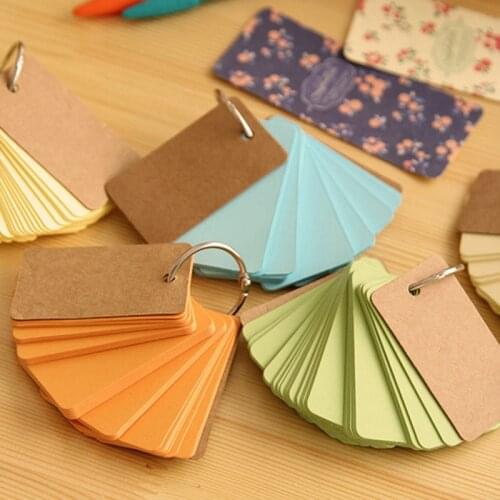 Empty Page Blank Kraft Paper 90 Pages Notepad Word Study Card Portable Memo Pad Loose Leaf Notes DIY Notepad