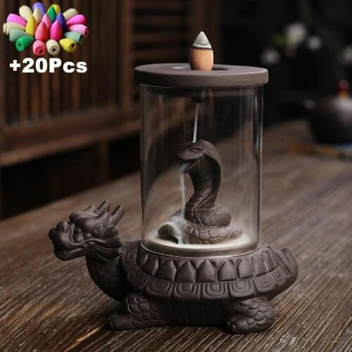 Handmade Craft Home Decorations Windproof Incense Fountain Natural Incense Backflow Incense Burner Zen Meditation Ornaments Gift