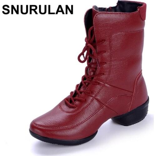SNURULAN Genuine Leather Women Ankle Boots Autumn/winter New Arrival Round Toe Side Zipper Fashion Cross-tied Women Shoes Boots