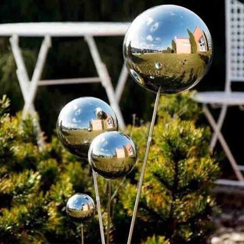 Stainless Steel Round Ball Hollow Gazing Ball Christmas Ball Decoration Mirror Polished Shiny Gold Sphere For Garden Supplier
