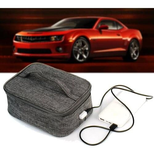 USB Food Heating Lunch Box Bag Waterproof Insulated 12V Car Picnic Food Warmer Container Bag Electric Heater Packet Accessories