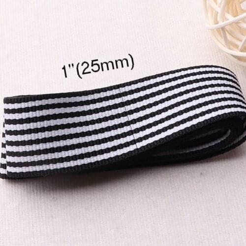 1" Webbing Black White Narrow Stripe Soft of 25mm Ribbon Great for DIY Clothing Shoes Bag Belts Nylon Webbing Strapping Sewing
