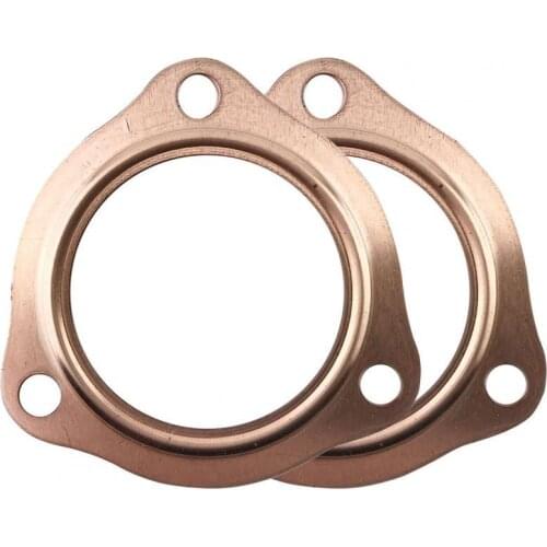 2Pcs 2.5inch Reusable Copper Header Exhaust Pipe Collector Gaskets Washers for SBC BBC-302 350 454 Car Replacement Accessories