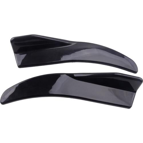 2pcs Car Side Skirt Rear Bumper Spoiler Lip Angle Splitter Diffuser Winglet Aprons Black ABS MJ-H00831-D3Universal