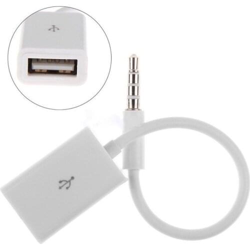 Cars 3.5mm Male AUX Audio Plug Jack To USB 2.0 Female Converter Cord Cable Car MP3 Audio Plug Car Accessories Cable Converter