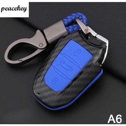 Carbon Fiber Car Key Cover Case 3 Buttons For Peugeot 3008/508/2008 For Citroen C4l/ds6/c6/ds5 Car Key Cover