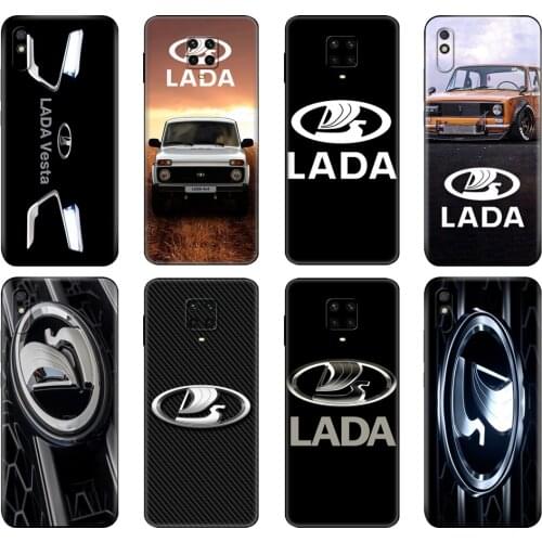 Black tpu Case For Xiaomi Redmi 7A 8 8A 9 9A 9C Case Redmi Note 8T 8 Pro T Note 9 9S 9 Pro Case Russian National Automobile LADA