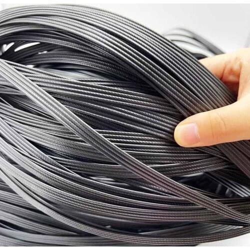500G 70M Black four-wire flat synthetic rattan woven material, used to weave and repair plastic rattan for chairs, tables, PE