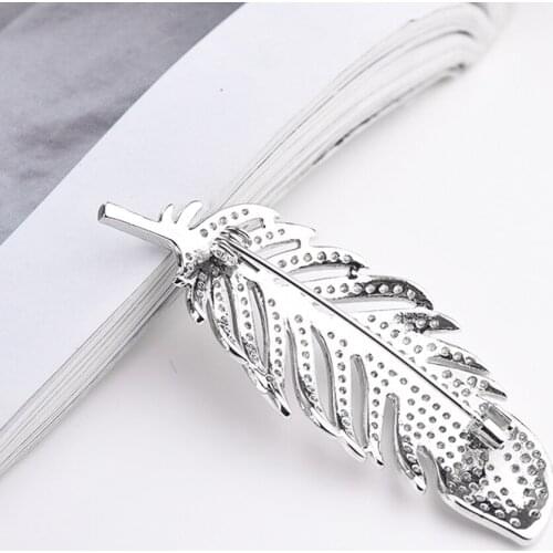 Zircon Feather Brooch Pin Suit Brooch Fashion Brooch Accessories
