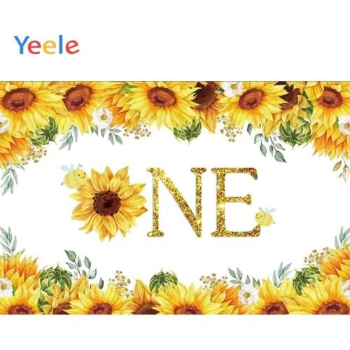 Sunflower Wall Leaves Golden Newborn Baby Birthday Party Backdrop Photography Custom Photographic Background For Photo Studio
