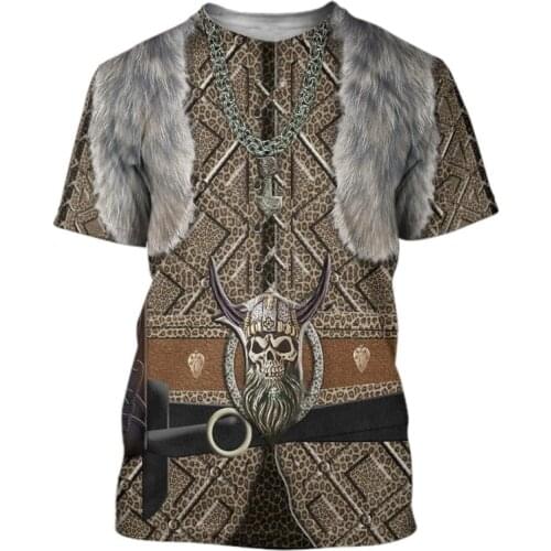 3D Cosplay Viking Armor Printed Men t shirt Harajuku summer Short sleeve shirt Knights street Casual Unisex T-shirt Tops